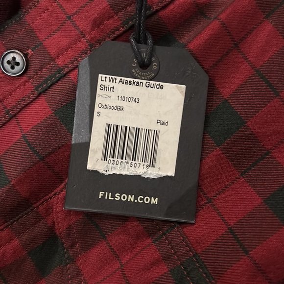 Filson Lightweight Alaskan Guide Shirt (Oxblood/Blk) - Picture 9 of 9